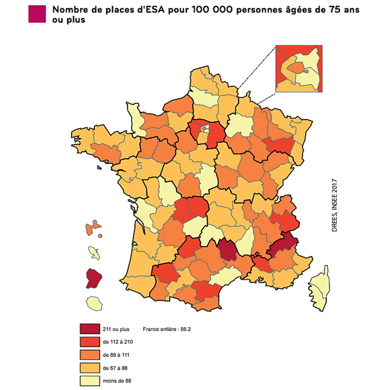 La Lozère, les Hautes-Alpes et la Guyane présentent, en 2018, les taux d'équipement les plus élevés.