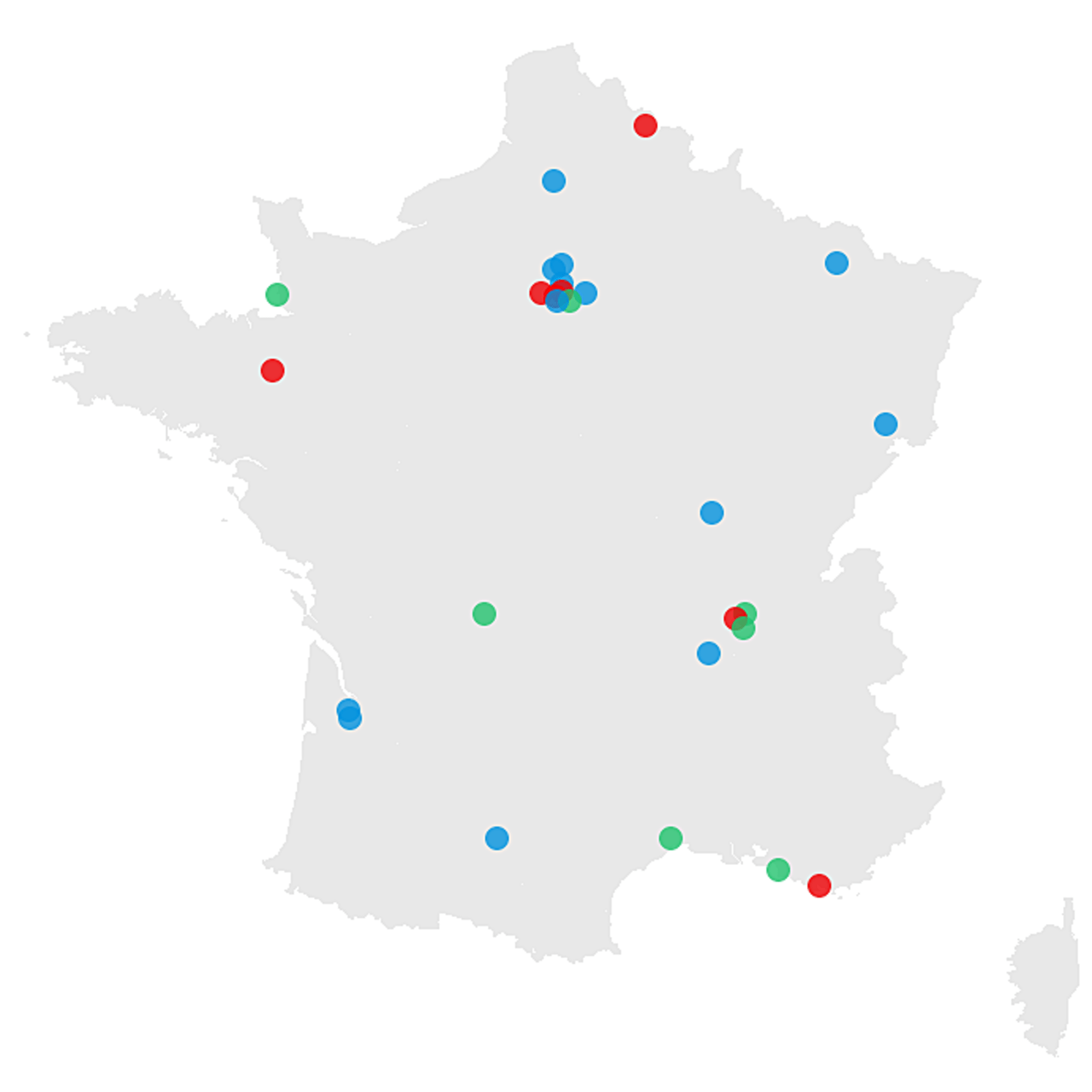 Les établissements retenus pour l'expérimentation