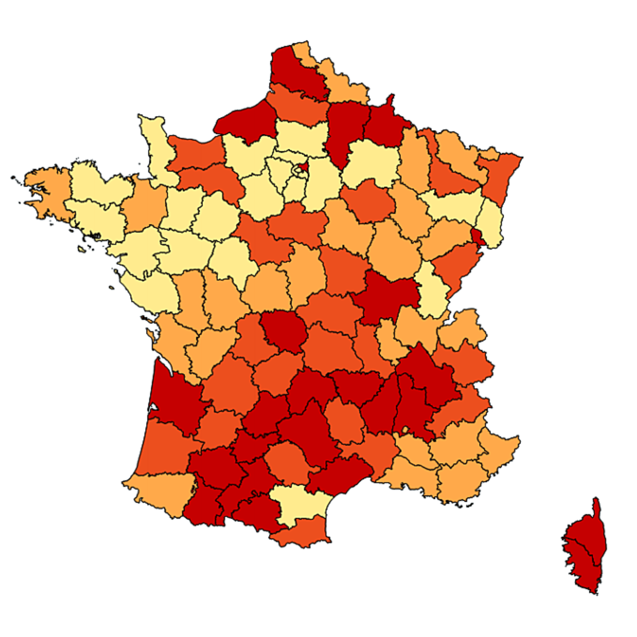 Selon les départements, les taux d'Apa à domicile varient de 2,6% à 9,4%.