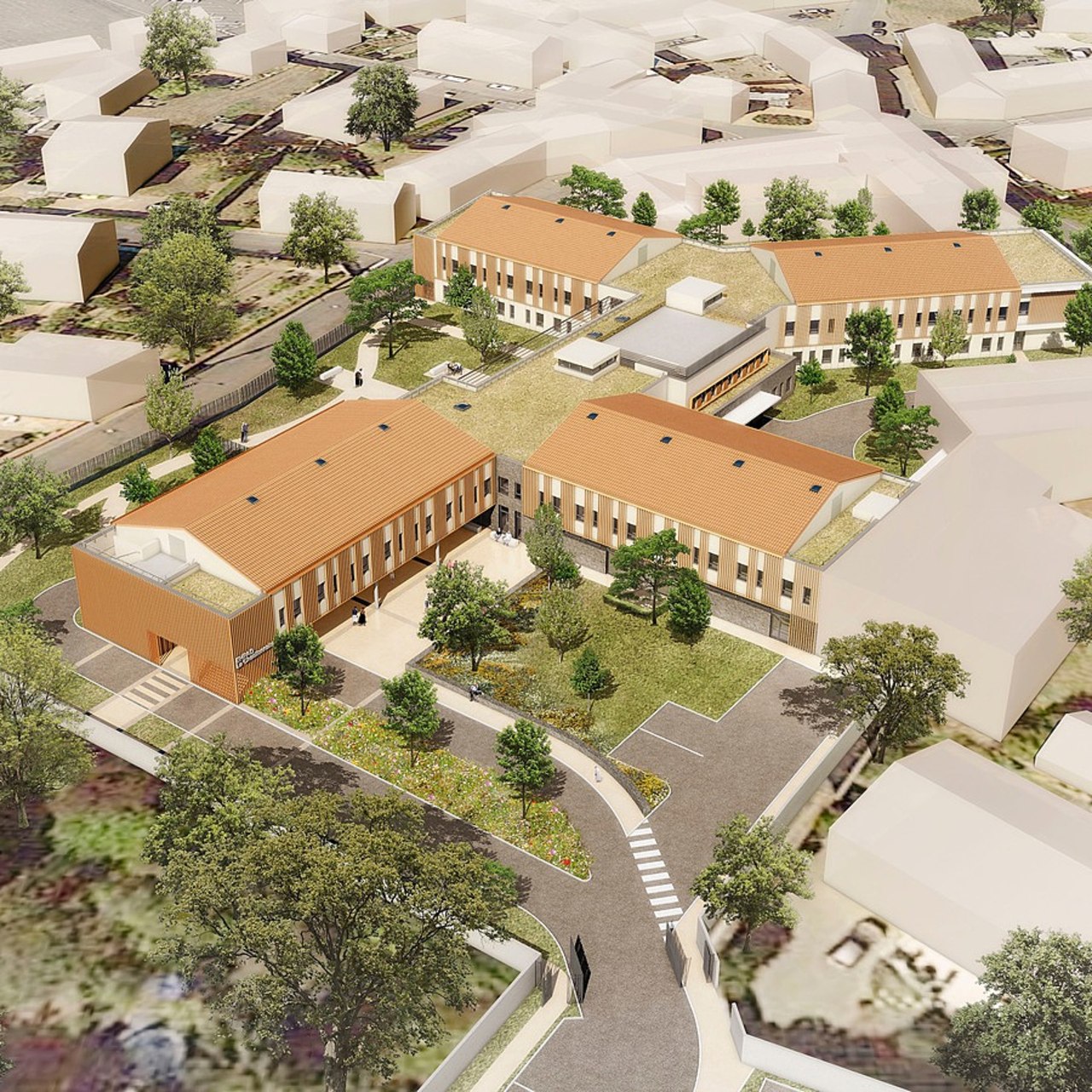 Le nouveau bâtiment se répartira sur quatre ailes et deux niveaux.