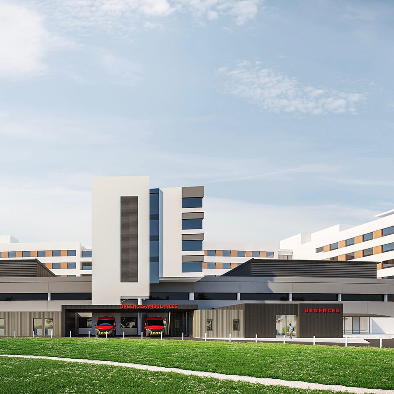 Estimé à une durée d'un an, le chantier permettra à la surface totale des urgences de l’établissement d'atteindre 1 273 m2 grâce à un gain de 470 m2.(Vivalto Santé)