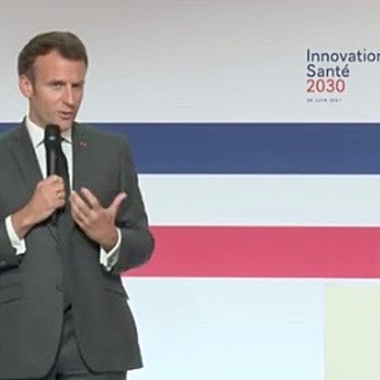 Capture d'écran d'intervention d'Emmanuel Macron au Csis le 29 juin 2021.