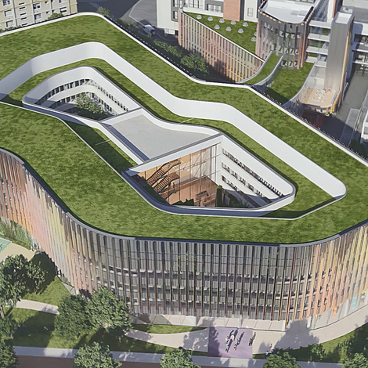 Le bâtiment "CHB1", de 16 939 m2, entrera en service courant 2026. (Studio Virginlemon)