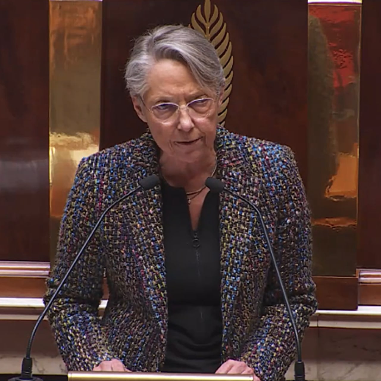 Devant les députés le 16 mars, Élisabeth Borne a engagé la responsabilité du Gouvernement sur la réforme des retraites. (Capture d'écran sur le site de l'Assemblée nationale)