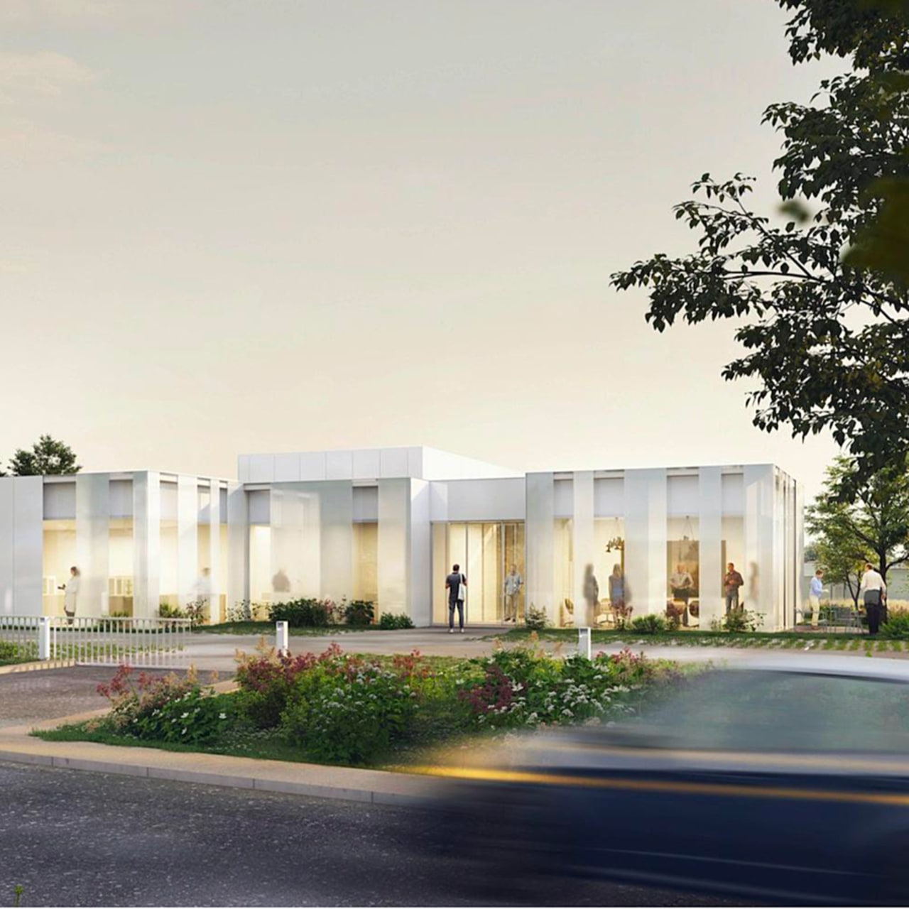 Le nouveau bâtiment logistique est un plain pied construit autour d'un patio central qui permet d'utiliser au maximum la lumière naturelle. (BVL Architecture)