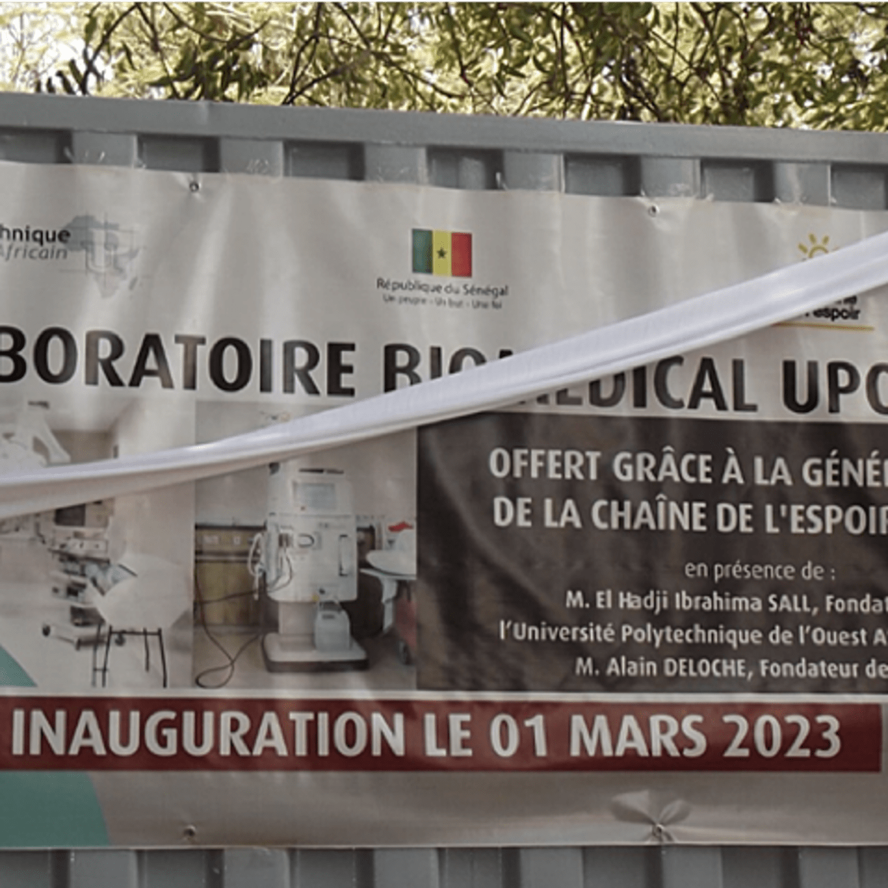L'ONG a doté l'université polytechnique de l'Ouest africain d'un laboratoire d'étude dans le cadre d'un partenariat. Il a été inauguré le 1er mars 2023. (La Chaîne de l'espoir)