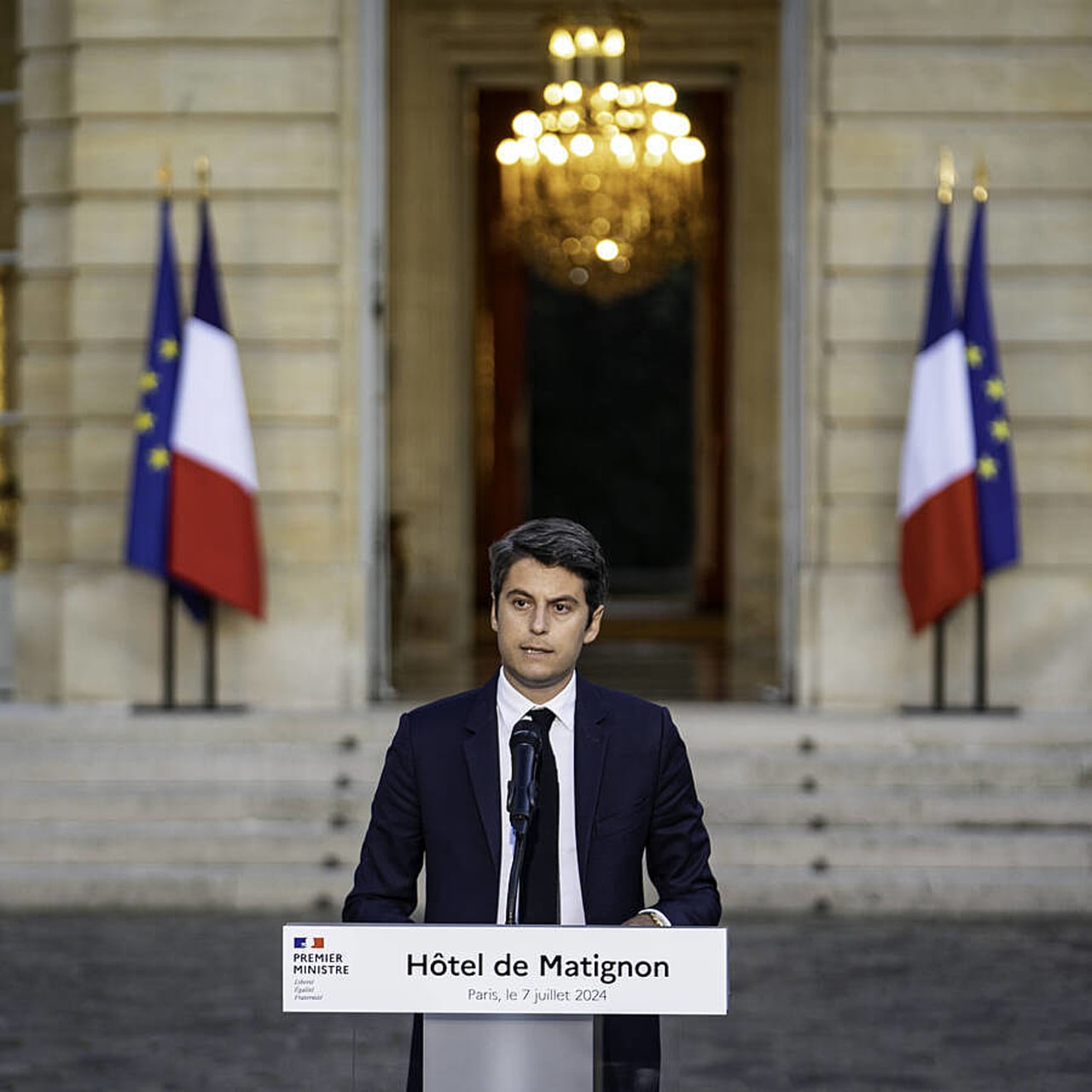 Le Gouvernement de Gabriel Attal reste en place "pour le moment" pour la gestion des affaires courantes. (Gabrielle Cezard/Sipa)