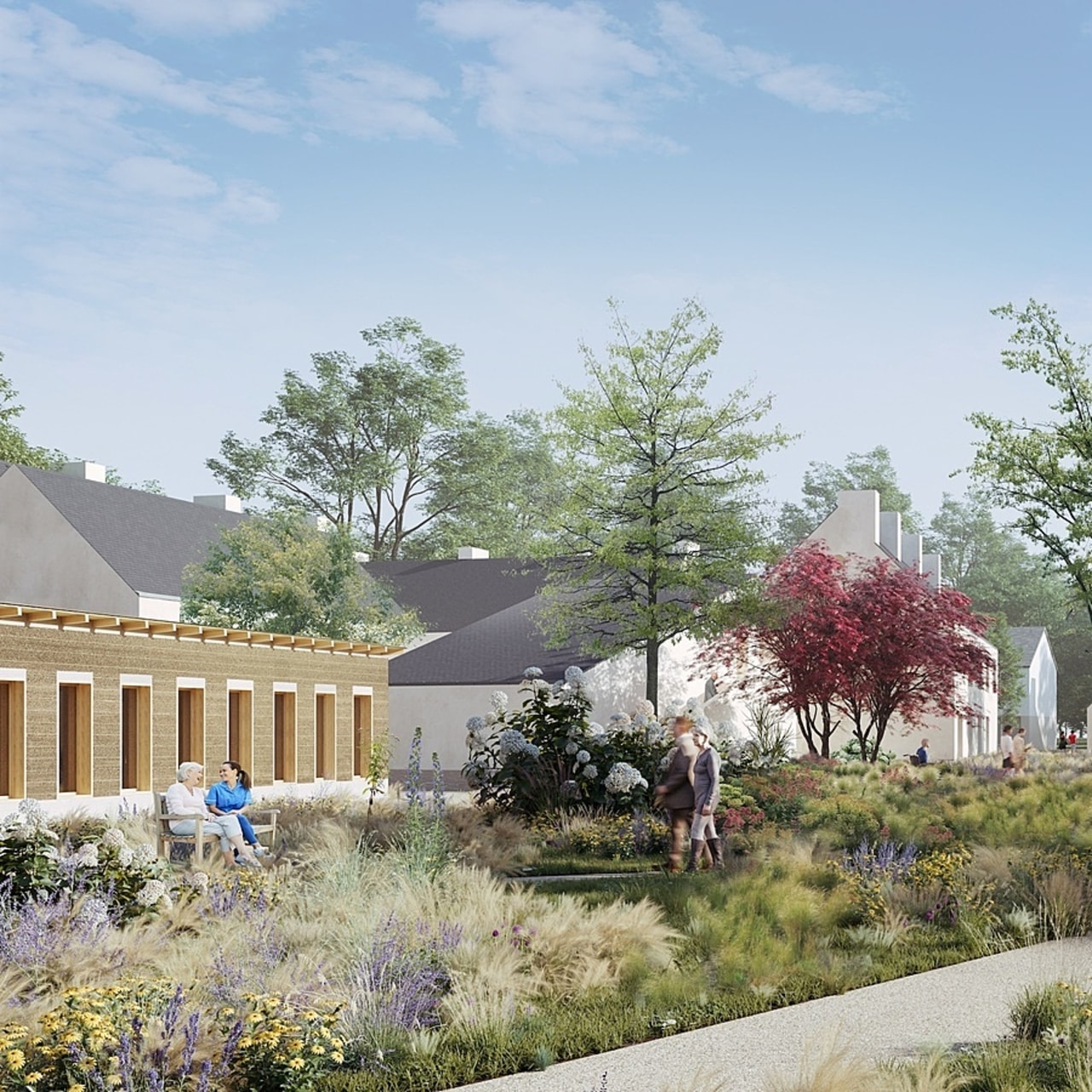 Le projet est soutenu financièrement par le conseil départemental d'Ille-et-Vilaine, l'ARS Bretagne, la Caisse nationale de solidarité pour l'autonomie et l'Union européenne. (Nem Architectes/Studio 1984/M.Kaplan)