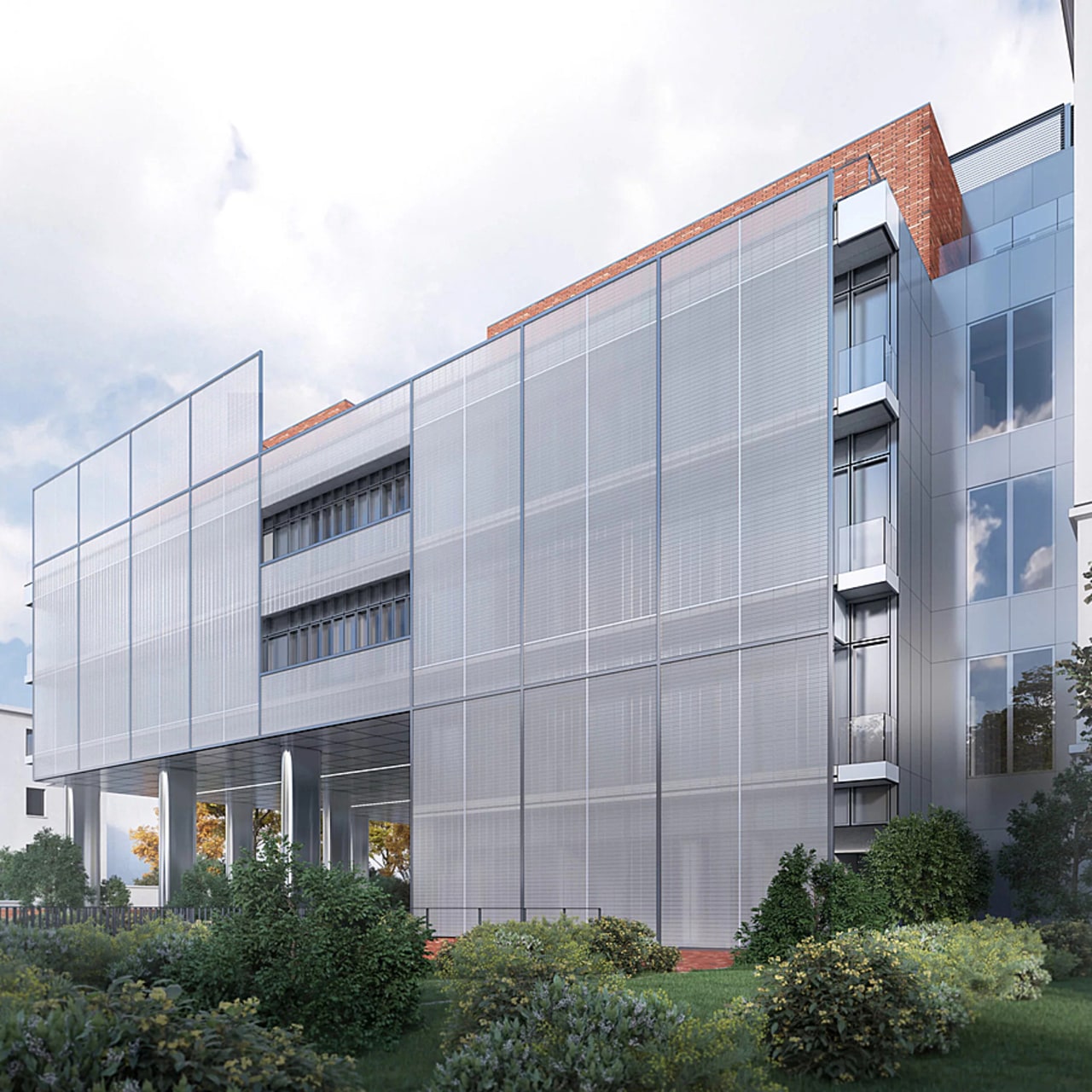 L'extension de l'Hôpital américain de Paris, amenée à devenir la nouvel entrée de l'établissement, sera opérationnelle en septembre 2025. (Wilmottes&Associés)