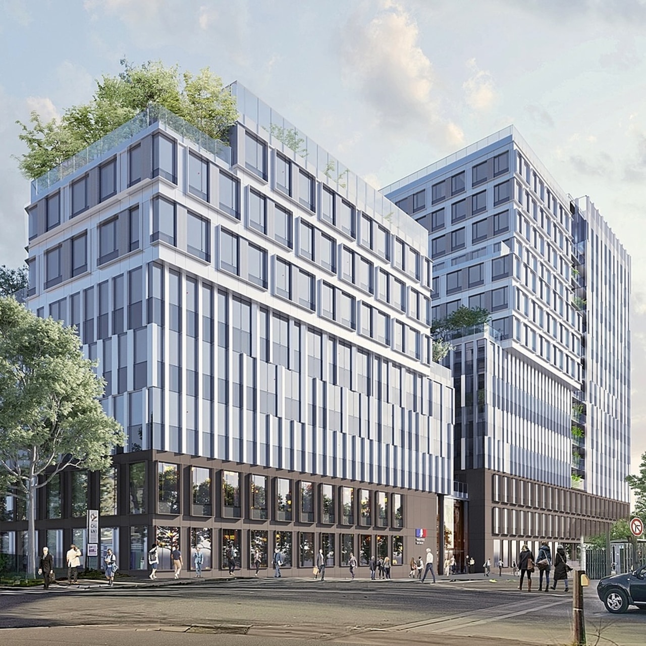 Le nouvel ensemble dévolu aux ministères sociaux comportera sur 35 000 m2 de surface de plancher un immeuble de huit étages et un immeuble de grande hauteur de treize étages, tous deux reliés par un socle commun. (J.-P. Viguier)