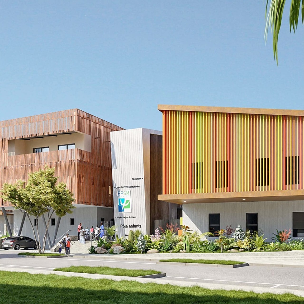 Opérationnel au premier trimestre 2028, le centre de santé mentale de Saint-Paul couvrira 4 800 m2. Il pourra assurer le suivi de 2 600 patients par an. (EPSMR)