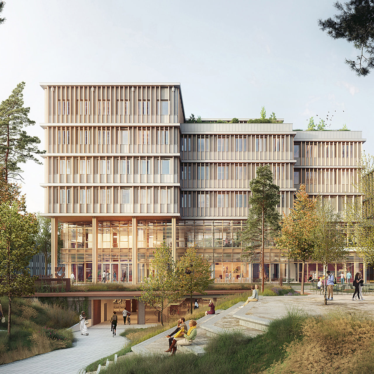 Bois, zinc et béton brut seront utilisés comme matériaux pérennes et responsables, dans une "continuité d'identité" avec le patrimoine industriel du site. (AIA Life Designers/CF Moller Architects)