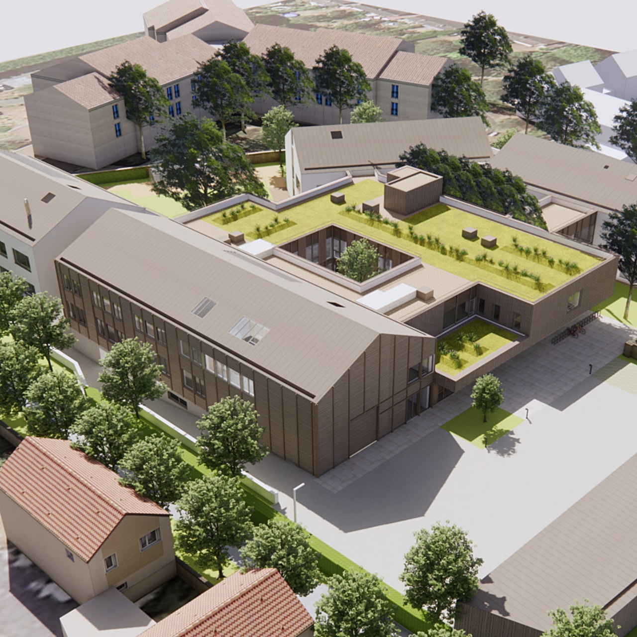 Le pôle a une superficie de 5 800 mètres carrés et ne comprend qu'un étage pour limiter les risques de chute du public accueilli, à savoir des personnes épileptiques. (Fondation Léopold-Bellan)