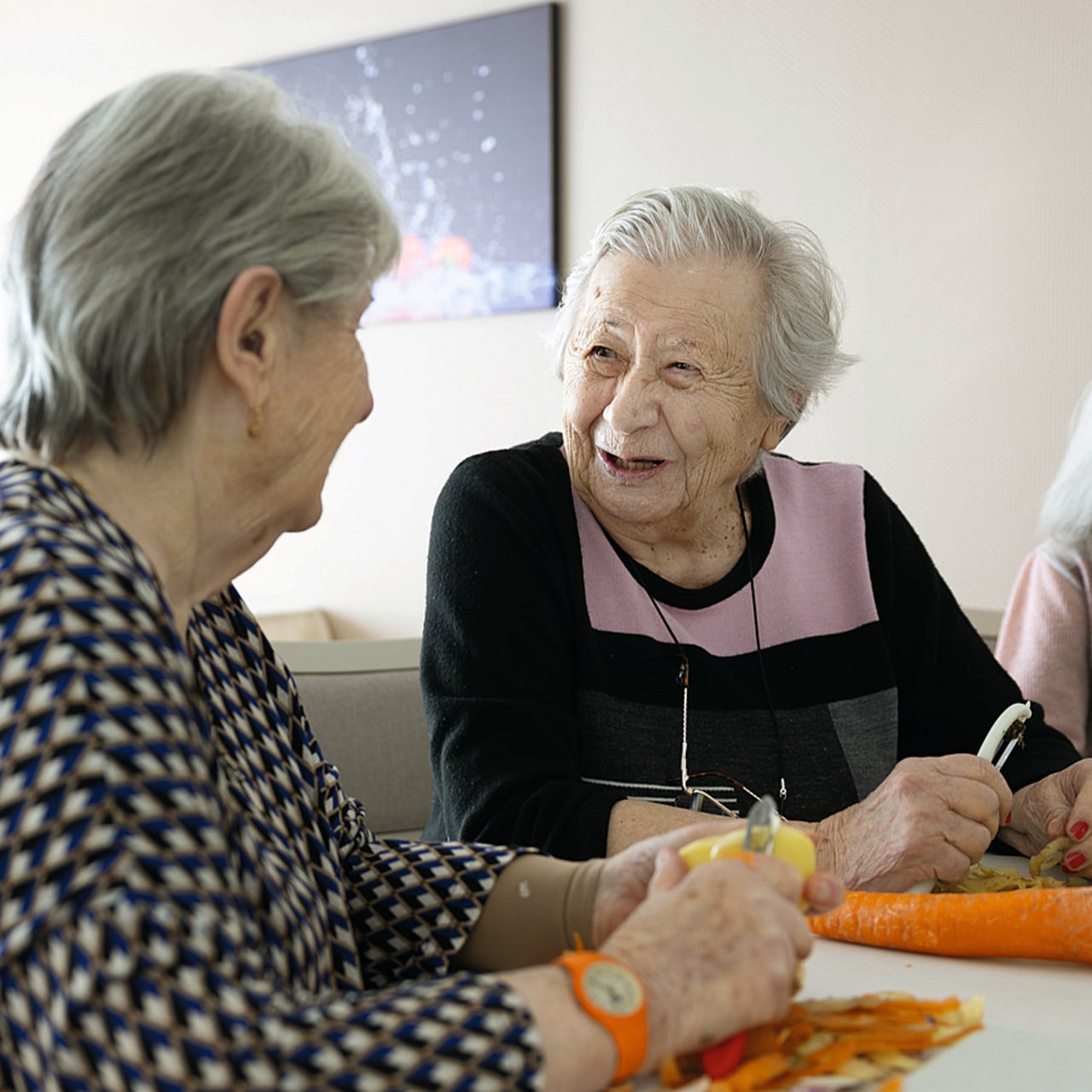 L'un des principes forts de la méthode Montessori consiste à ne jamais faire à la place d'une personne âgée ce qu'elle peut faire seule. (Arnaud Calais/Agen)