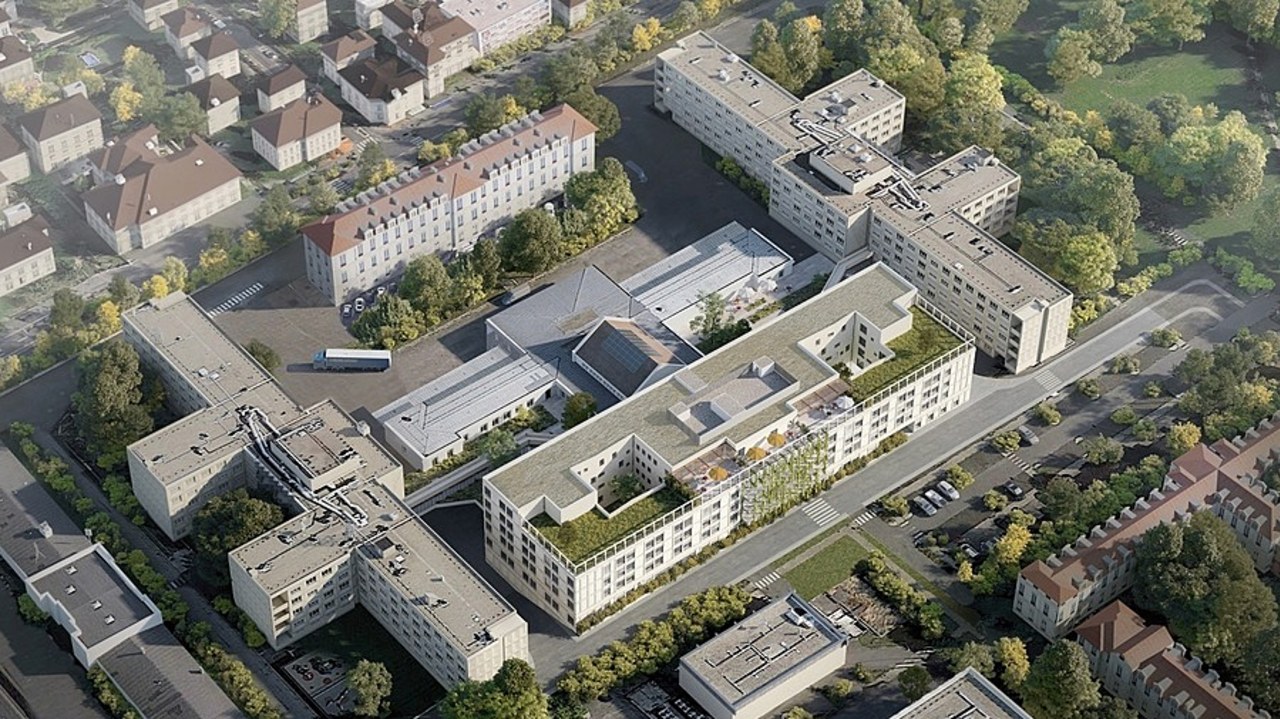 Le nouveau bâtiment d'hospitalisation d'Émile-Roux s'étalera sur 12 260 m2. Il comptera 212 lits de soins prolongés et 32 autres lits situés en unité d'hébergement renforcé (UHR). (Agence Catherine-Dormoy/APHP)