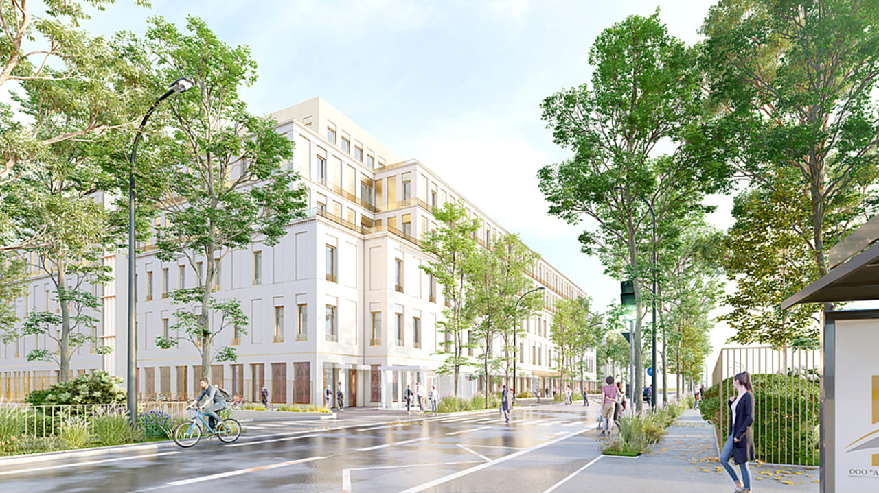 À l'horizon 2025, le nouvel hôpital Marie-Lannelongue disposera de 242 lits et places. L'achat du terrain a été officiellement signé mi-janvier pour 25 M€ : l'emprise foncière couvre 12 000 m2. (Pargade architectes)