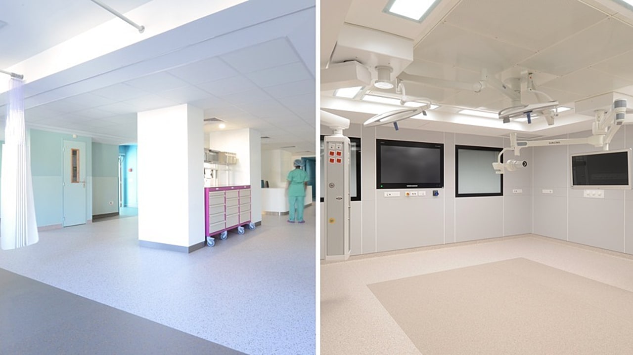 À Cochin, trois niveaux du bâtiment Ollier ont été entièrement remaniés, permettant à l'hôpital d'accueillir un deuxième robot chirurgical de dernière génération destiné cette fois à la chirurgie thoracique et digestive. (Atelier Circonflexe Architectes/APHP)