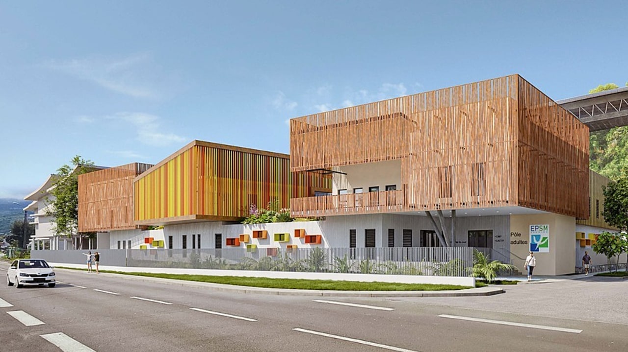 Opérationnel au premier trimestre 2028, le centre de santé mentale de Saint-Paul couvrira 4 800 m2. Il pourra assurer le suivi de 2 600 patients par an. (EPSMR)