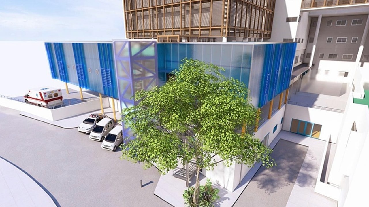 Le projet immobilier du CHU de La Réunion prévoit une extension sur l'actuelle toiture-terrasse et une seconde en structure légère. À ces 510 m2 s'adosseront 1 400 m2 d'espaces rénovés. (Olivier Brabant Architecte)