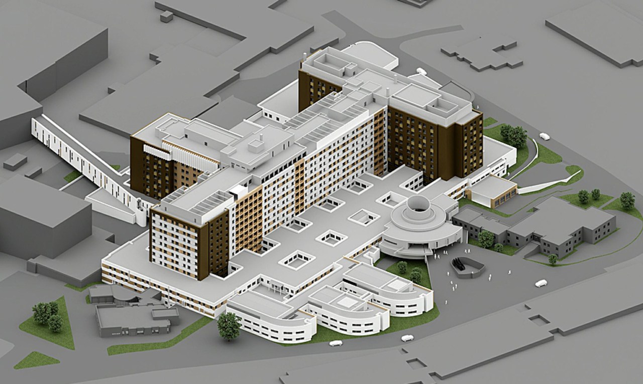 Le maître d'œuvre Michel Beauvais associés, associé à l'architecte Yves Truffier, a choisi de respecter la configuration du bâtiment originel, conçu par Noël Maresquier et de s'inscrire en résonance avec le nouvel hôpital Dupuytren 2. (Michel Beauvais associés)