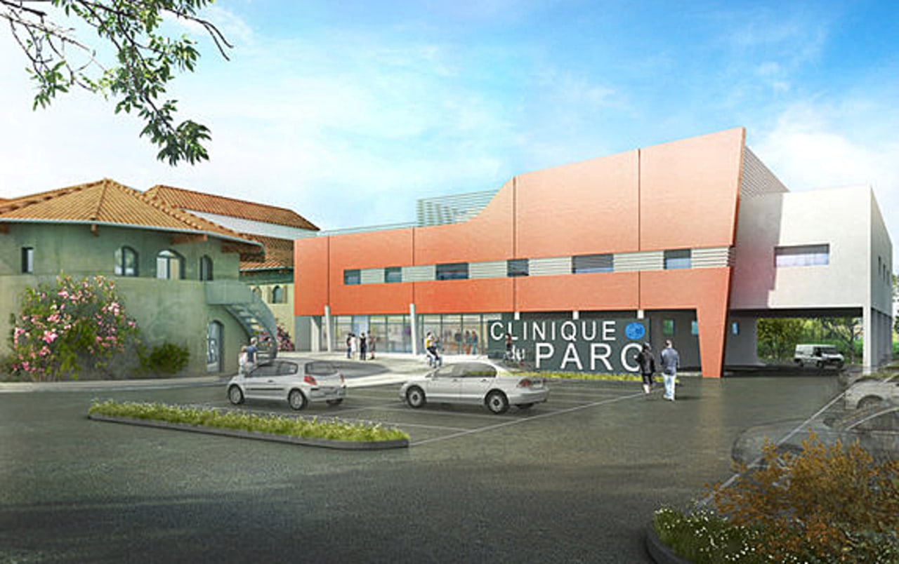 Le projet de bâtiment de 5200 m² accueillant les deux cliniques de Capio à Orange.