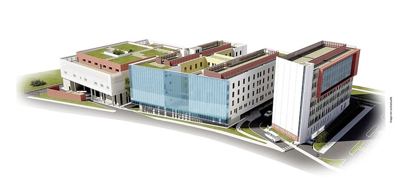 La nouvelle Polyclinique Saint-Roch, établissement Oc Santé à Montpellier (Hérault).