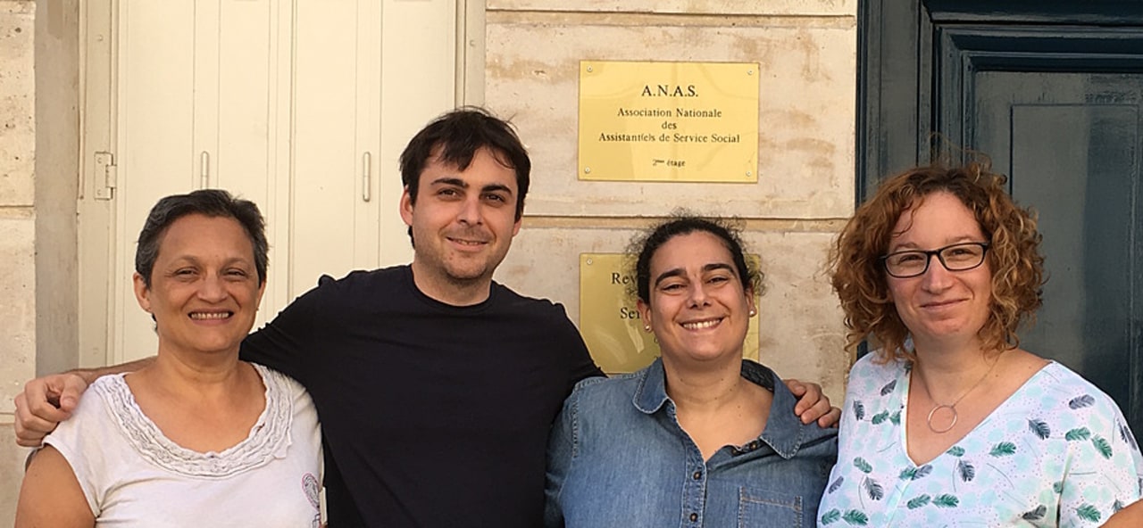 De gauche à droite : Françoise Roüast, vice-présidente ; Joran Le Gall, président ; Sara Wantiez, trésorière ; Céline Lambert, secrétaire nationale.