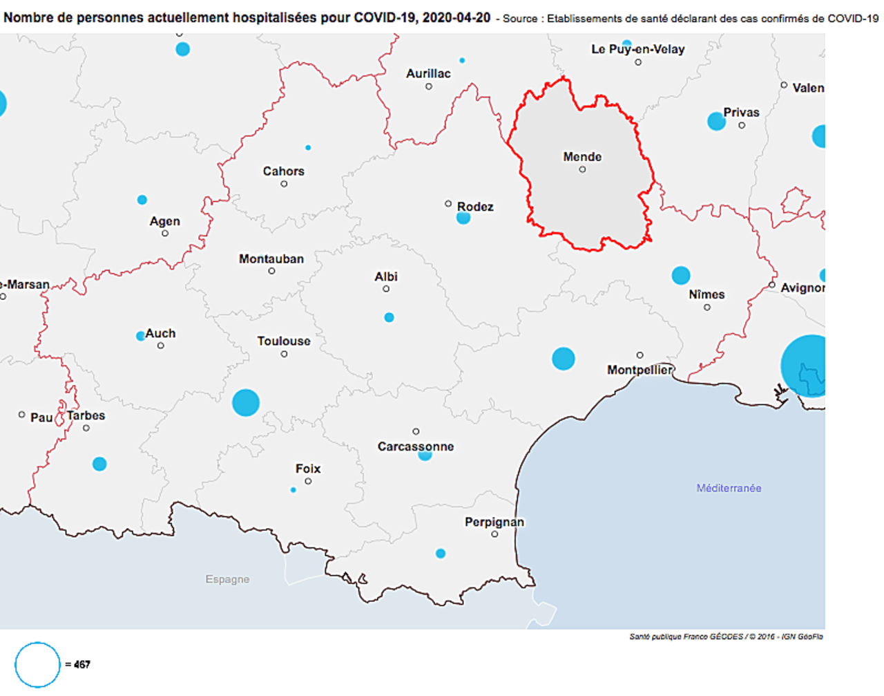La Lozère est le deuxième département présentant le moins d'hospitalisations pour cas de Covid, derrière la Guyane.