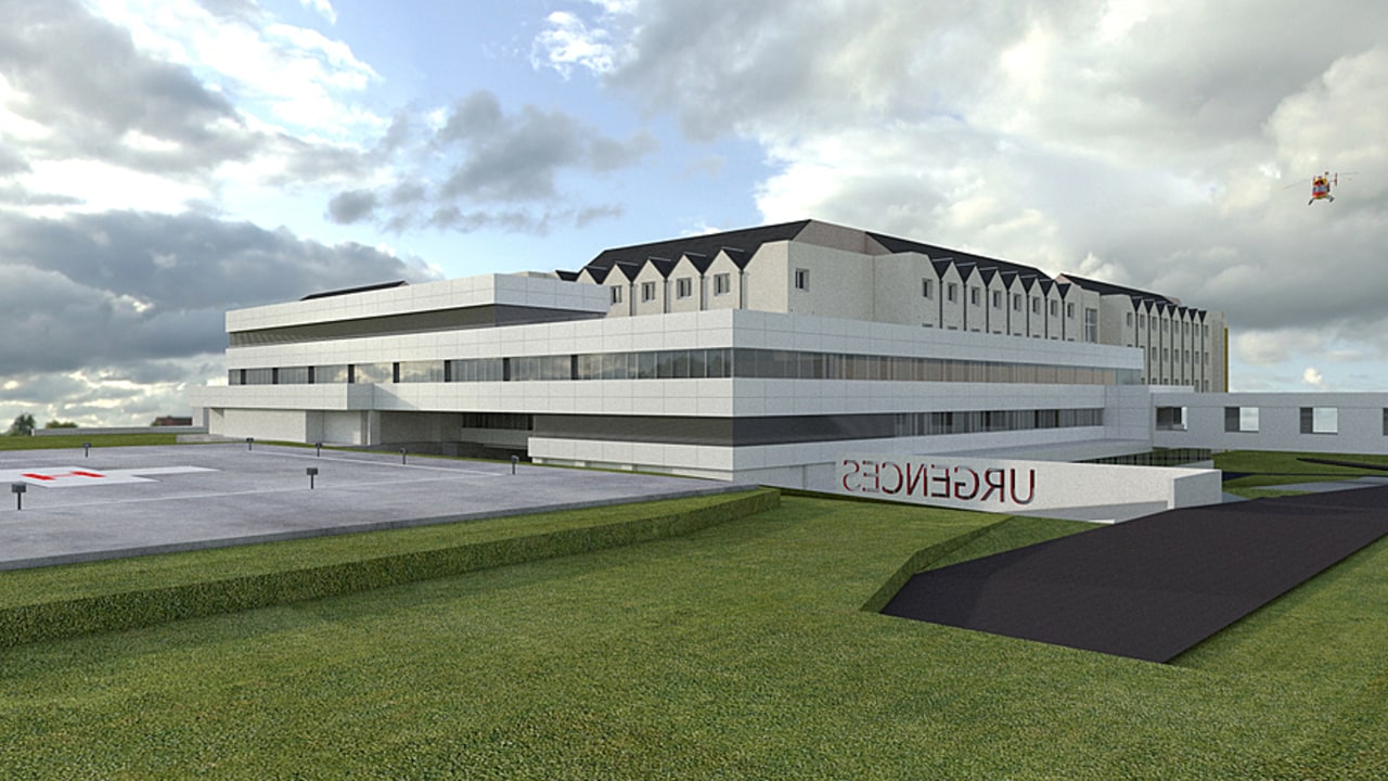 Les nouvelles urgences compteront une vingtaine de boxes et les unités d'hospitalisation de très courte durée (UHTCD) passeront de 6 à 12. (Modélisation Cham)