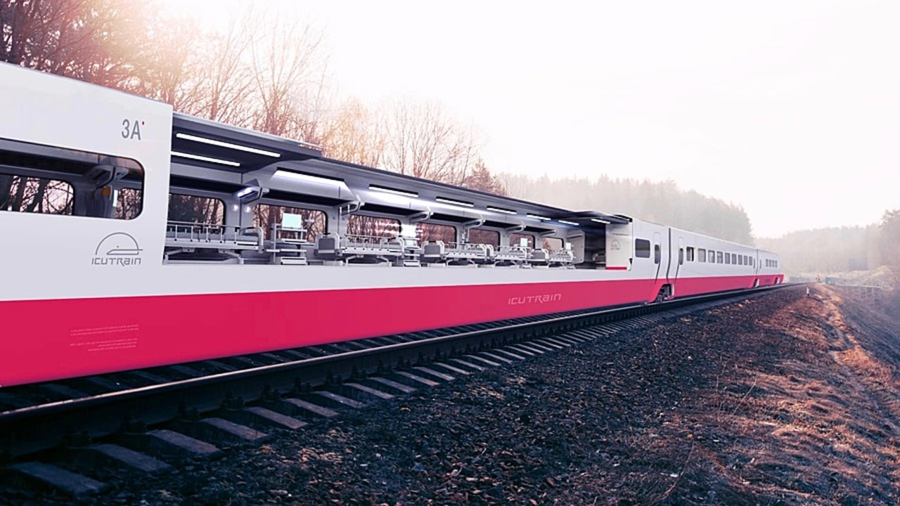 Le projet de train sanitaire est mené en partenariat avec l'entreprise ferroviaire italienne Trenitalia. Plusieurs technologies spatiales seront utilisées, comme l'assistance des satellites pour les communications et le géopositionnement. (Sitael)