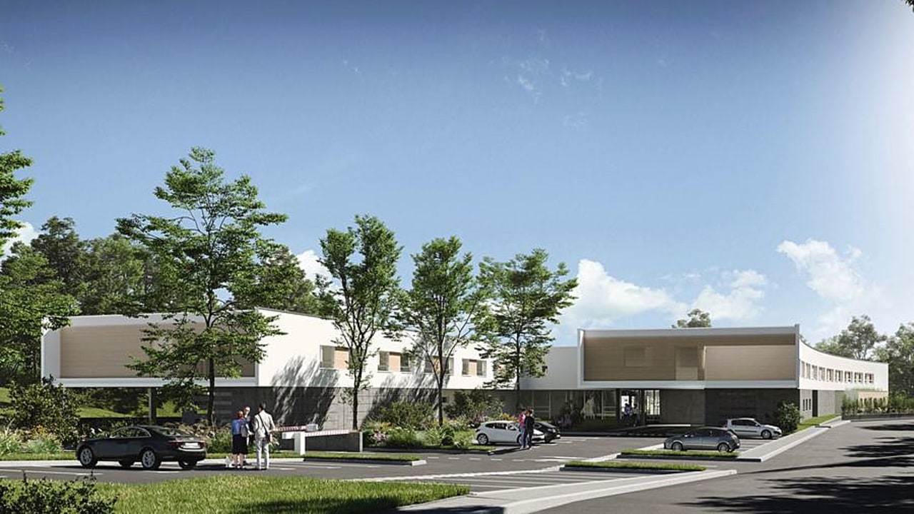 L'Ehpad de Forbach a été conçu avec une grande salle d'animation au rez-de-chaussée et des salons à l'étage pour recevoir les familles. (Studio Martini architectes)