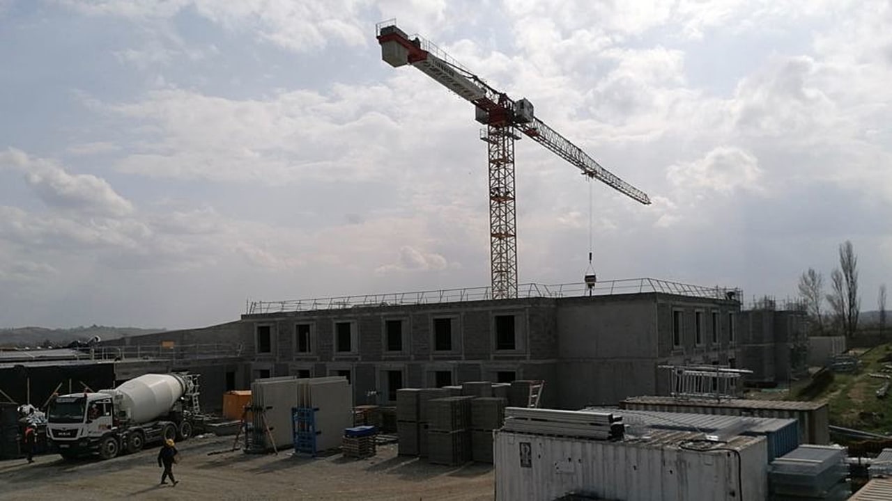 À Rieux-Volvestre, les travaux avancent pour la construction de la nouvelle Mas. (Asei)