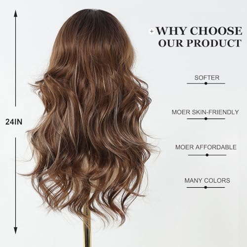 Vue 4 de Esmee Perruque Marron Longue