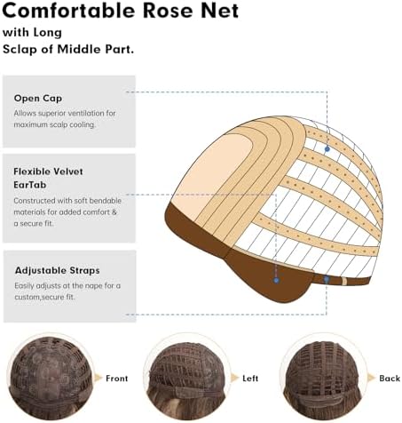Vue 7 de Esmee Perruque Marron Longue