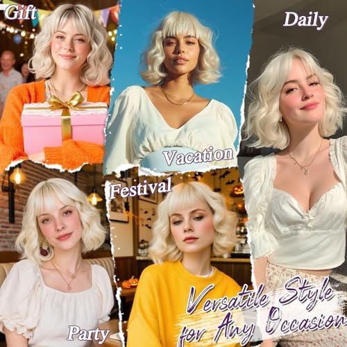 Vue 5 de Barsdar Perruque Blanc Avec