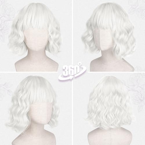 Vue 6 de Barsdar Perruque Blanc Avec