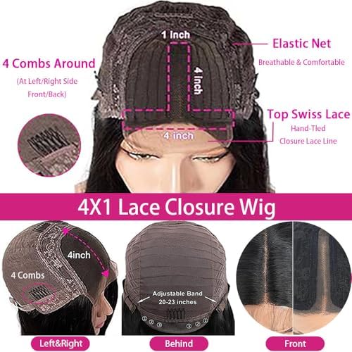 Vue 6 de Perruque Cheveux Humain Straight