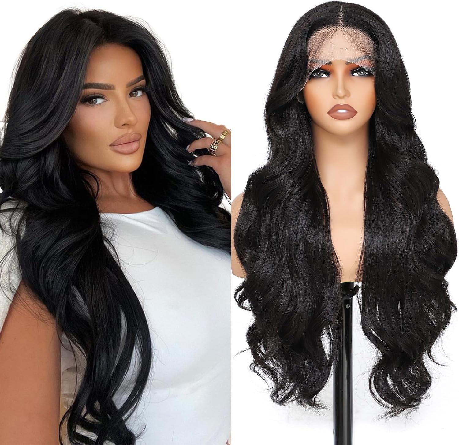 Perruque Ondulee Avec Dentelle