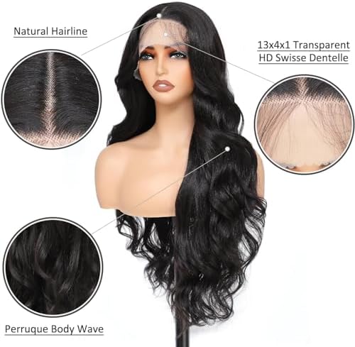 Vue 5 de Perruque Ondulee Avec Dentelle