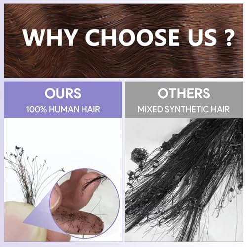 Vue 4 de Pouces Perruque Cheveux Humain