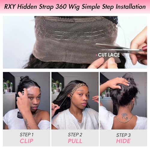 Vue 4 de Hidden Straps Perruque Cheveux