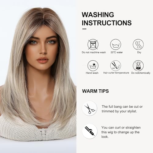 Vue 7 de Perruques Blondes Cendrees Mbrees