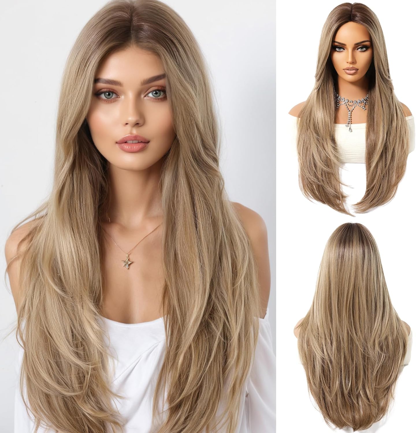 Perruques Blonde Cendre Ombre