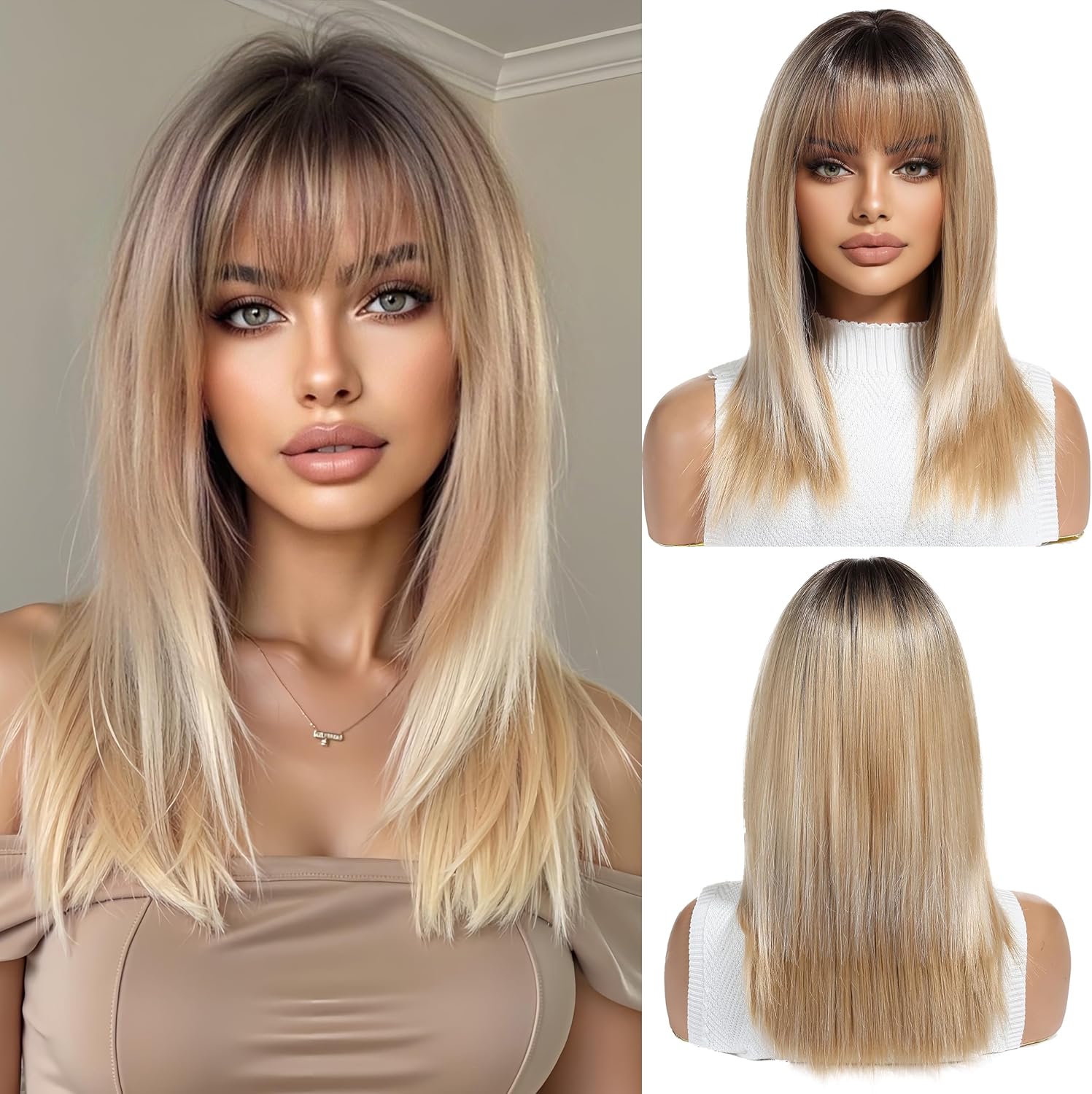 Perruque Blonde Ombree Pour