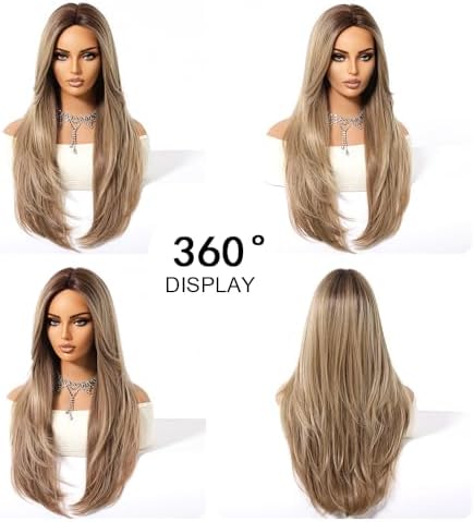Vue 5 de Perruques Blonde Cendre Ombre