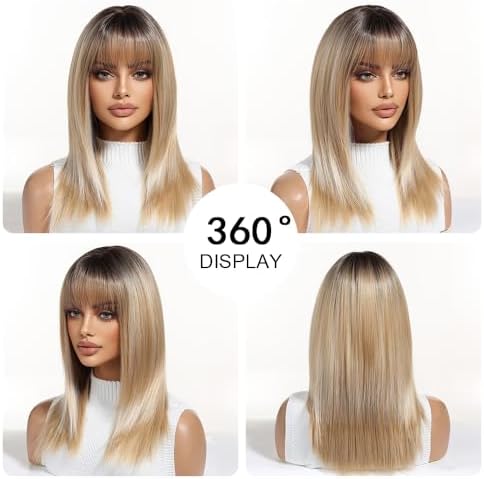 Vue 5 de Perruque Blonde Ombree Pour