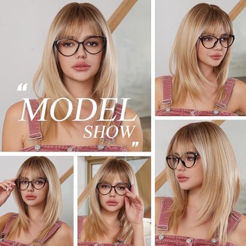 Vue 6 de Perruque Blonde Ombree Pour