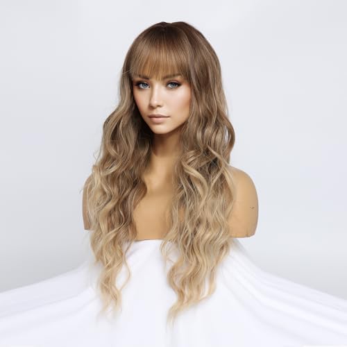 Vue 5 de Perruque Blonde Ondulee Longue