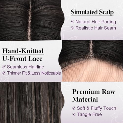 Vue 4 de Barsdar Longue Raides Perruque