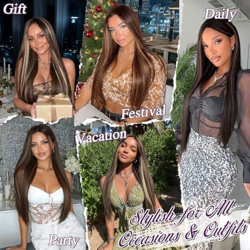 Vue 5 de Barsdar Longue Raides Perruque